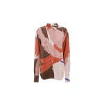 Victoria Beckham Remi Shirt in Abstract Earth Print | Shirts | Coveti