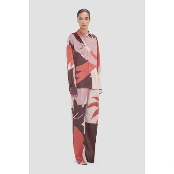 Victoria Beckham Remi Shirt in Abstract Earth Print | Shirts | Coveti, view 3
