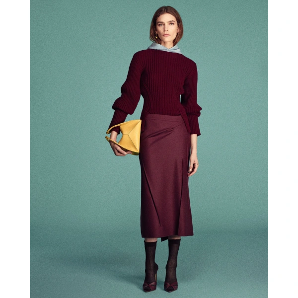 Victoria Beckham Ribbed Jumper in Acai | Sweaters | Coveti, view 2