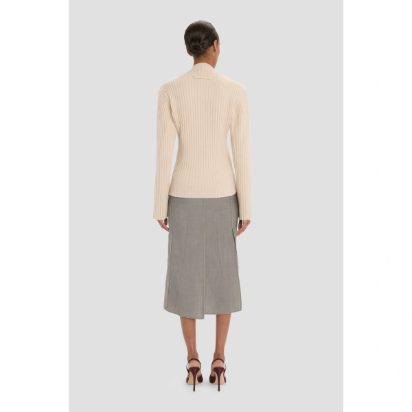 Victoria Beckham Ribbed Jumper in Elderflower | Sweaters | Coveti, view 4