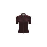 Victoria Beckham Ribbed Polo Top in Acai | Sweaters | Coveti