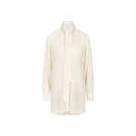 Victoria Beckham Scarf Detail Blouse in Ivory | Silk Tops & Blouses | Coveti
