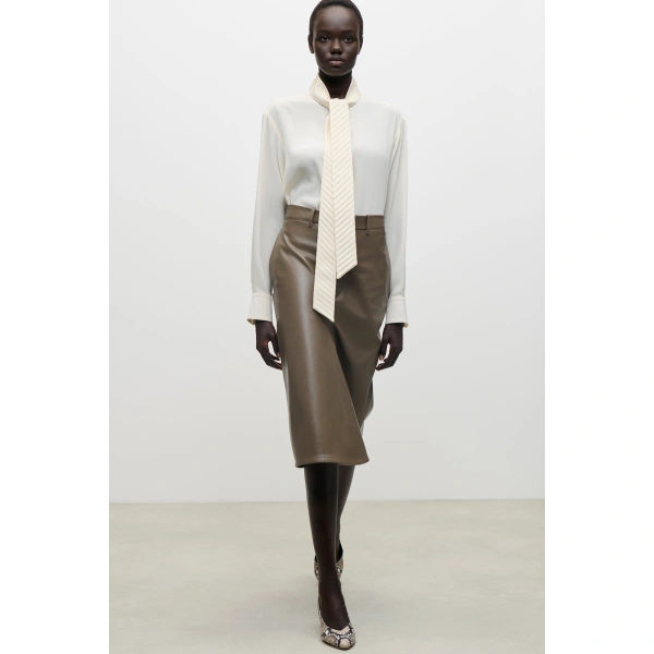 Victoria Beckham Scarf Detail Blouse in Ivory | Silk Tops & Blouses | Coveti, view 6