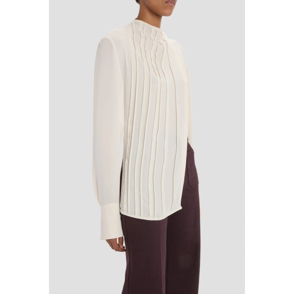 Victoria Beckham Seam Detail Blouse in Elderflower | Blouses | Coveti, view 4