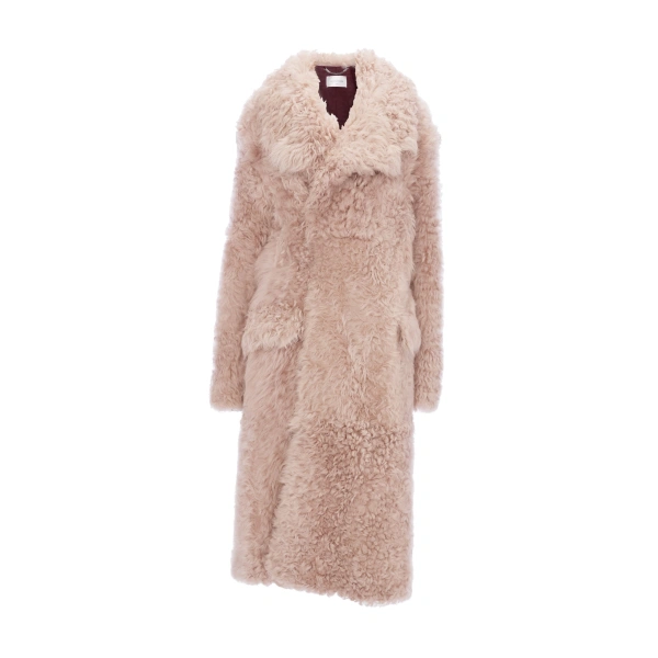 Shearling Coat in Barley Pink