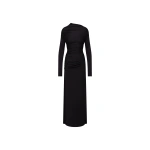 Victoria Beckham Shoulder Drape Gown in Black | Evening Gowns | Coveti
