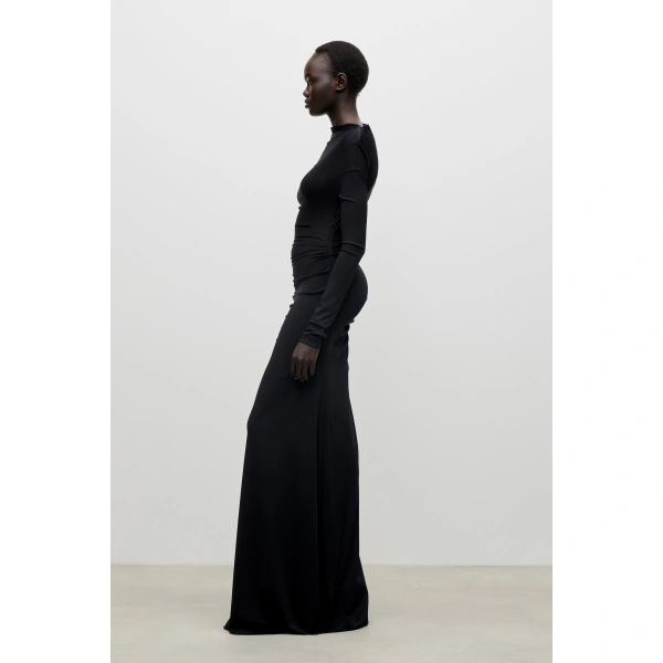 Victoria Beckham Shoulder Drape Gown in Black | Evening Gowns | Coveti, view 3