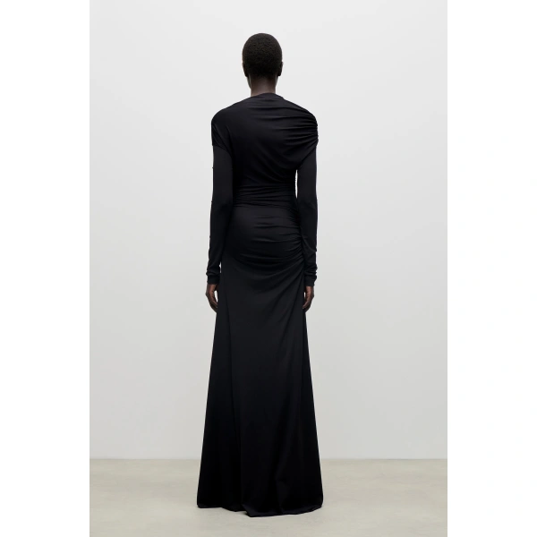 Victoria Beckham Shoulder Drape Gown in Black | Evening Gowns | Coveti, view 4