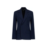 Victoria Beckham Single Breasted Jacket in Blue Lake | Blazers | Coveti