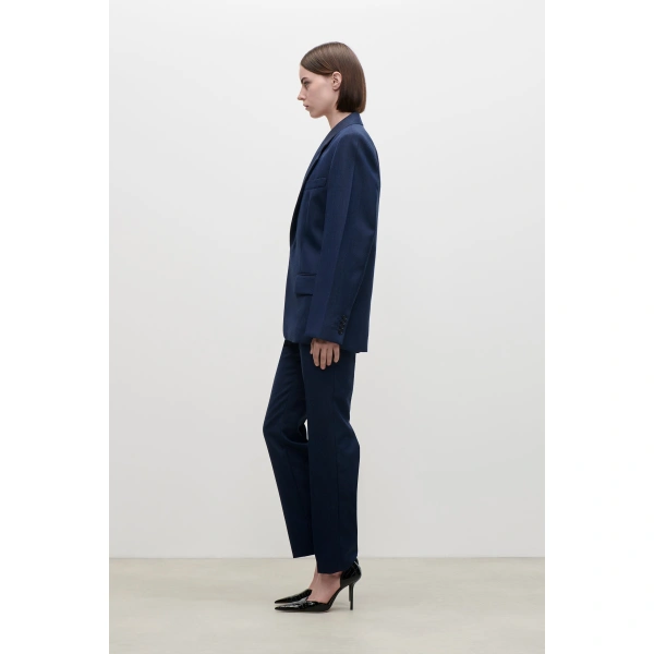 Victoria Beckham Single Breasted Jacket in Blue Lake | Blazers | Coveti, view 3