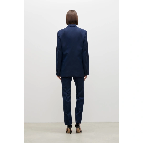 Victoria Beckham Single Breasted Jacket in Blue Lake | Blazers | Coveti, view 4