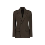 Victoria Beckham Single Breasted Jacket in Golden Ember | Blazers | Coveti