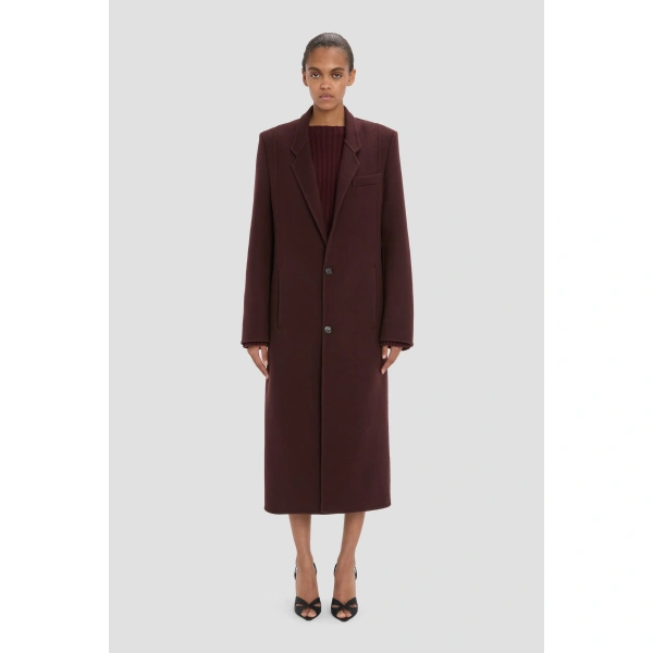 Victoria Beckham Tailored Coat in Acai | Wool & Cashmere Coats | Coveti, view 2