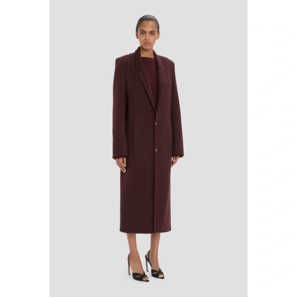 Victoria Beckham Tailored Coat in Acai | Wool & Cashmere Coats | Coveti, view 3