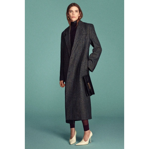Victoria Beckham Tailored Coat in Ore Melange | Wool & Cashmere Coats | Coveti, view 3