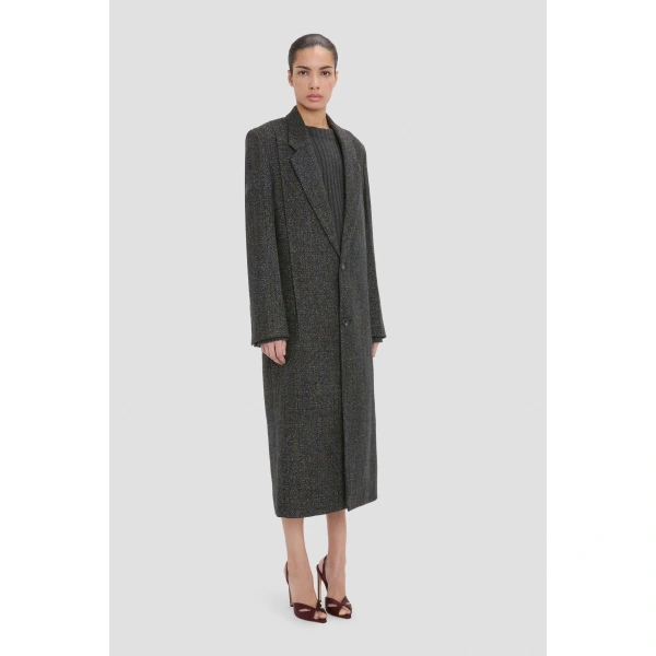 Victoria Beckham Tailored Coat in Ore Melange | Wool & Cashmere Coats | Coveti, view 4