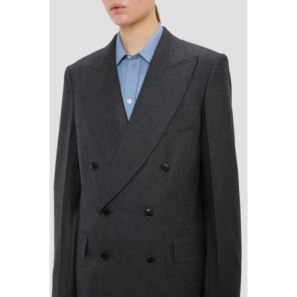 Victoria Beckham Tailored Jacket in Grey Melange | Blazers | Coveti, view 3