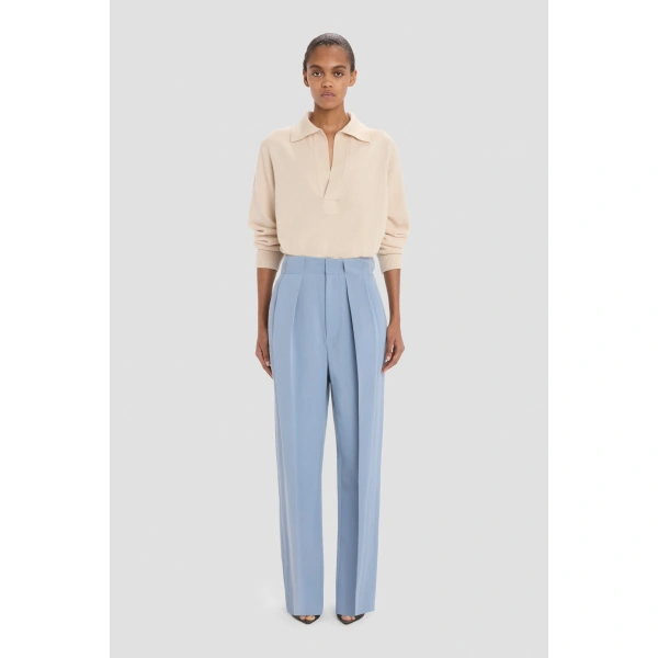 Victoria Beckham Tailored Trouser in Blue | Tailored Pants | Coveti, view 2