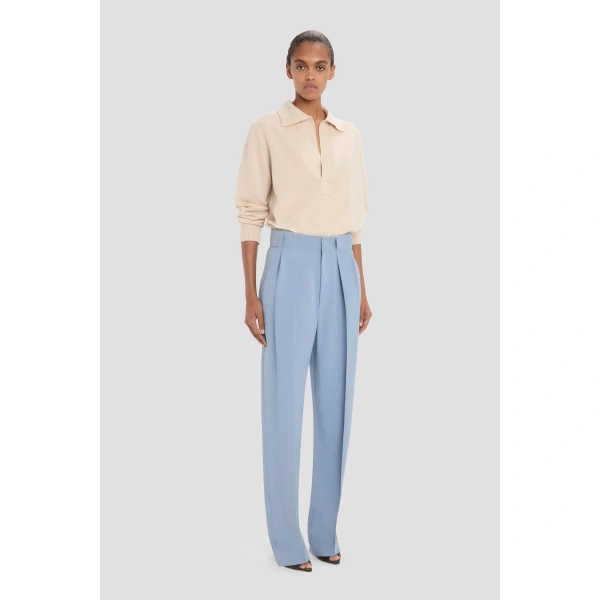 Victoria Beckham Tailored Trouser in Blue | Tailored Pants | Coveti, view 3