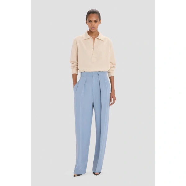 Victoria Beckham Tailored Trouser in Blue | Tailored Pants | Coveti, view 4