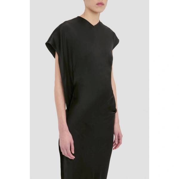 Victoria Beckham Victoria Midi Dress in Black | Midi Dresses | Coveti, view 4