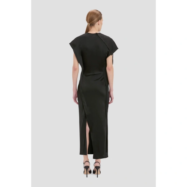 Victoria Beckham Victoria Midi Dress in Black | Midi Dresses | Coveti, view 5