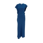 Victoria Beckham Victoria Midi Dress in Dark Ocean | Midi Dresses | Coveti
