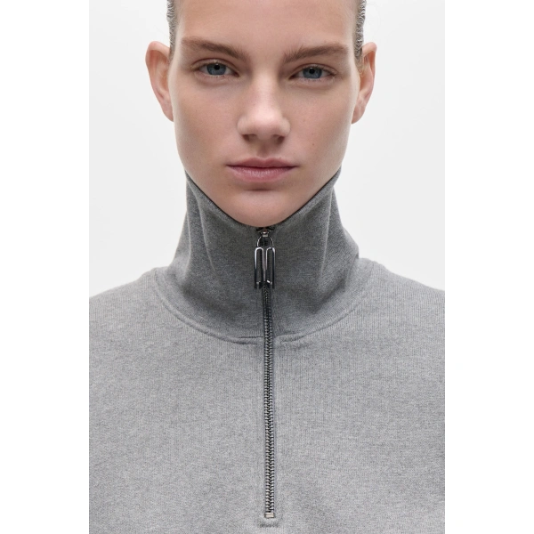 Victoria Beckham Violet Sweatshirt in Mid Grey Marl | Hoodies | Coveti, view 5