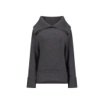 Victoria Beckham Wide Collar Jumper in Granite | Sweaters | Coveti