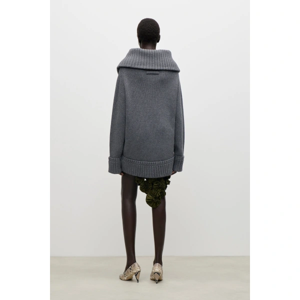Victoria Beckham Wide Collar Jumper in Granite | Sweaters | Coveti, view 4