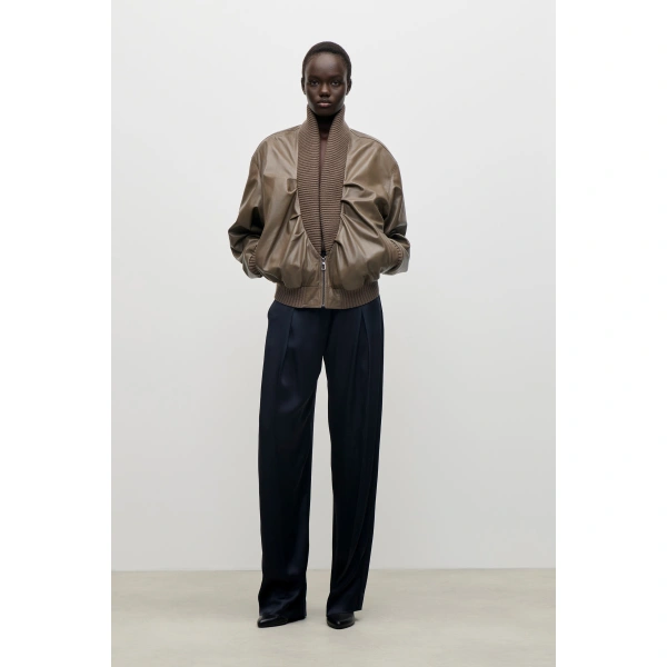 Victoria Beckham Zana Jacket in Brown | Leather Jackets | Coveti, view 2