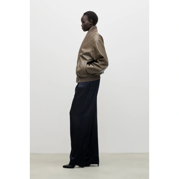 Victoria Beckham Zana Jacket in Brown | Leather Jackets | Coveti, view 3