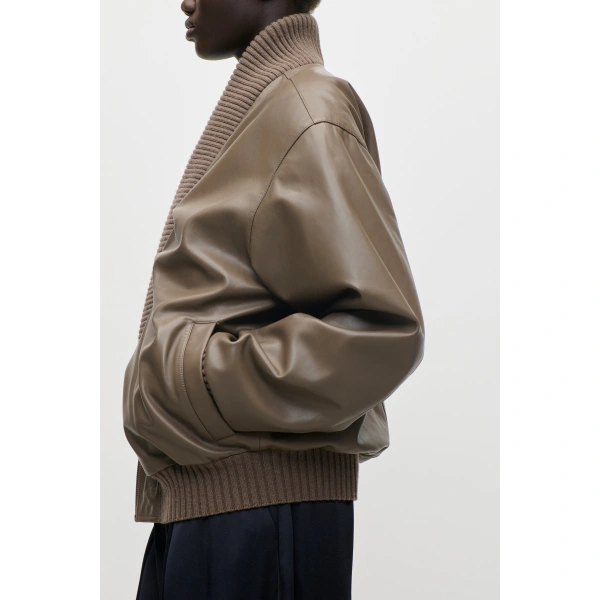 Victoria Beckham Zana Jacket in Brown | Leather Jackets | Coveti, view 6