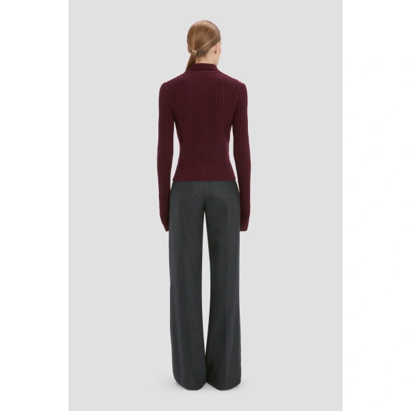 Victoria Beckham Zip Jumper in Acai | Sweaters | Coveti, view 4