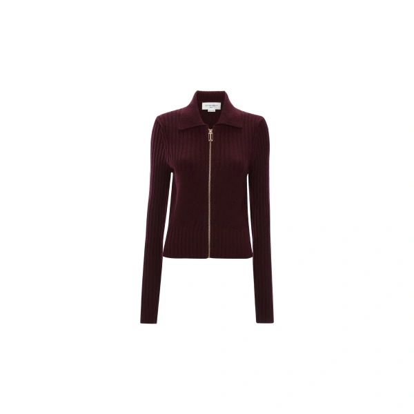 Victoria Beckham Zip Jumper in Acai | Sweaters | Coveti