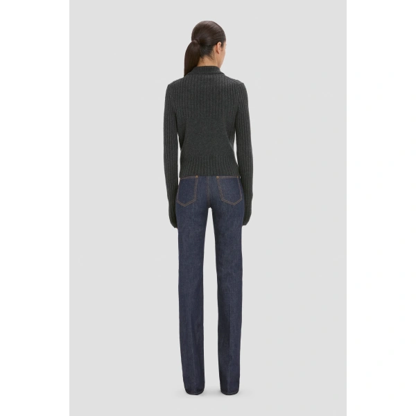 Victoria Beckham Zip Jumper in Ore Melange | Sweaters | Coveti, view 4