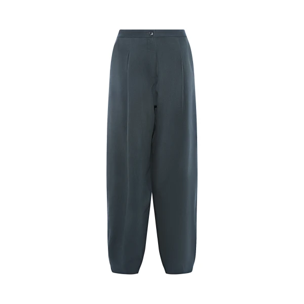 Balloon Silk Crepe Trousers in Dark Teal