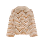 Yves Salomon Belted Merino Knit and Fox Fur Cardigan in Sandy Beige | Women | Coveti