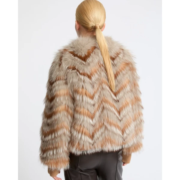 Yves Salomon Belted Merino Knit and Fox Fur Cardigan in Sandy Beige | Cardigan | Coveti