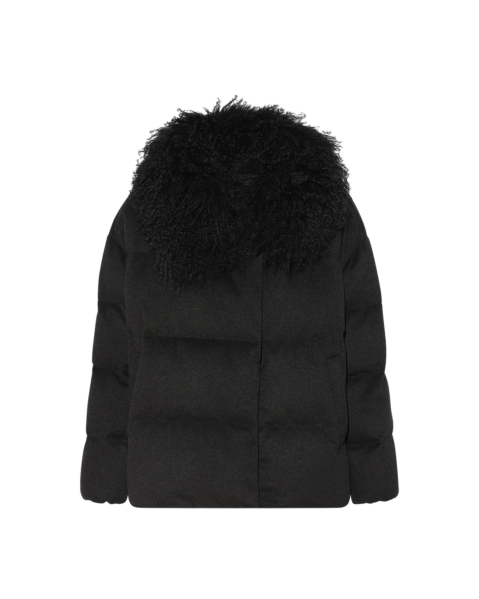 Yves Salomon Cashmere Down Jacket with Long Curly Lambskin Collar in Black Yves Salomon Cashmere Down Jacket with Long Curly Lambskin Collar in Black | Jackets | Coveti