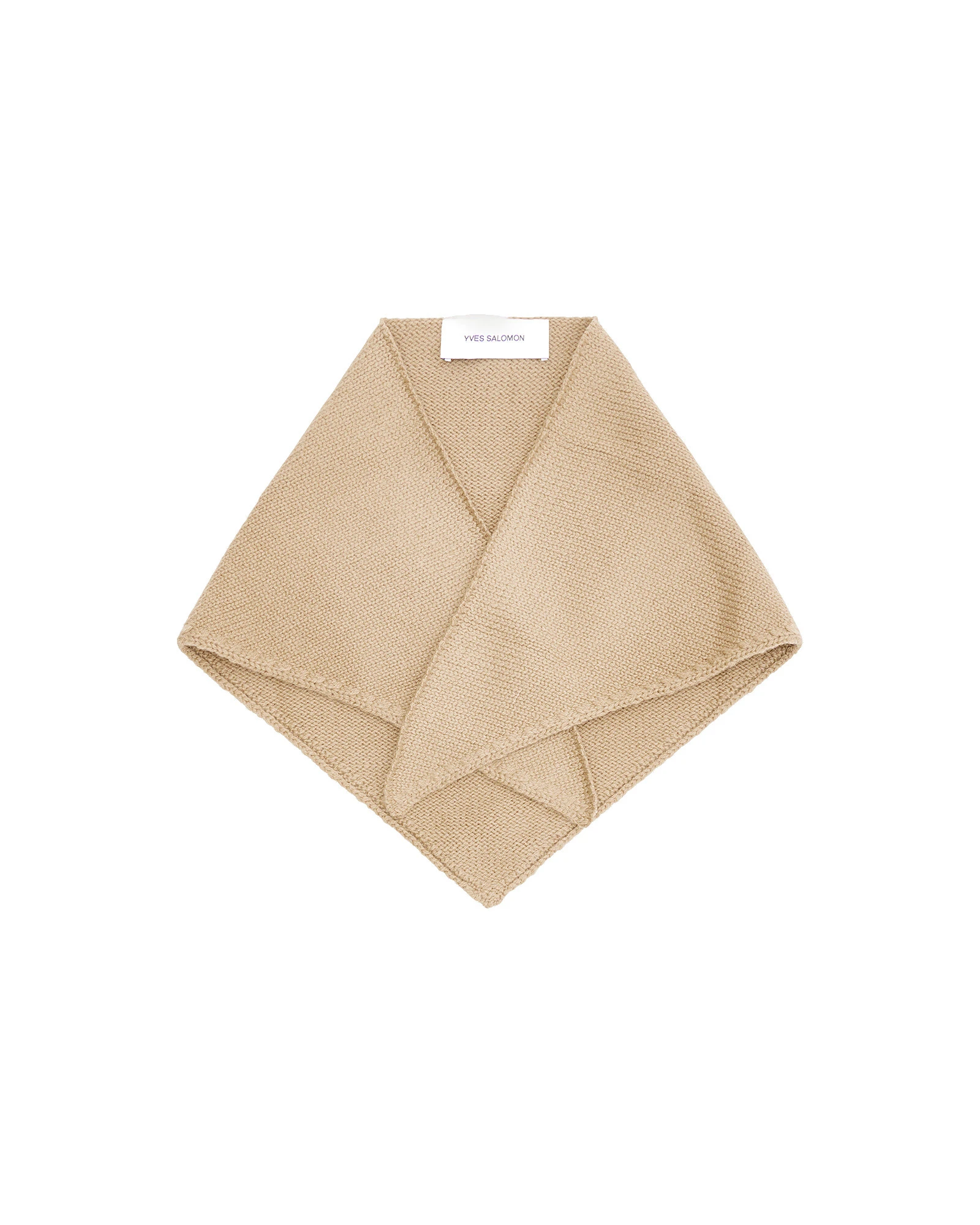 Yves Salomon Cashmere Knit Bandana in Dark Camel Yves Salomon Cashmere Knit Bandana in Dark Camel | Scarves | Coveti