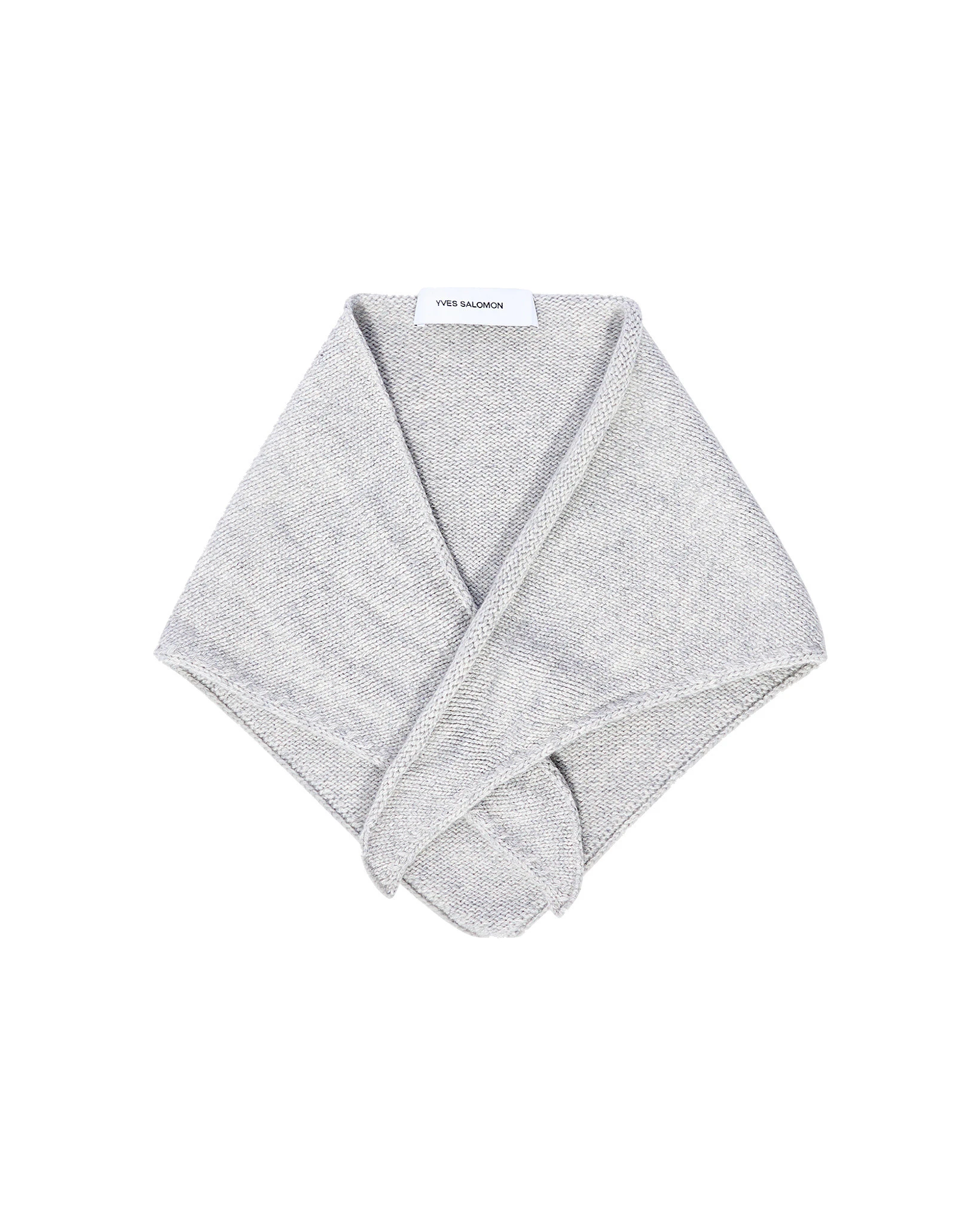 Yves Salomon Cashmere Knit Bandana in Light Grey Yves Salomon Cashmere Knit Bandana in Light Grey | Scarves | Coveti