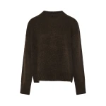 Yves Salomon Cashmere Knit Crew Neck Sweater in Brown | Sweaters | Coveti