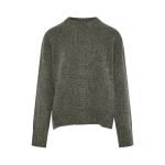 Yves Salomon Cashmere Knit Crew Neck Sweater in Grey | Sweaters | Coveti