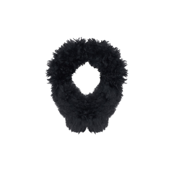 Yves Salomon Cashmere Lambskin Shearling Earmuffs in Black | Hats | Coveti