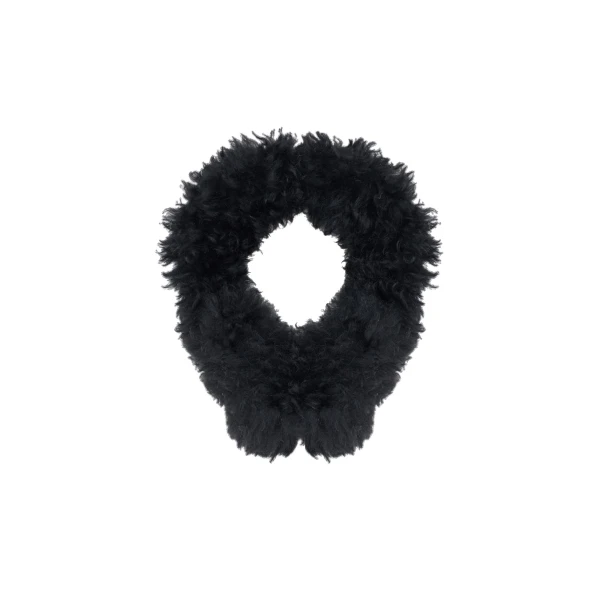 Yves Salomon Cashmere Lambskin Shearling Earmuffs in Black | Hats | Coveti