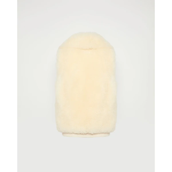 Yves Salomon Cashmere Lambskin and Merino Knit Gilet in White | Vests | Coveti