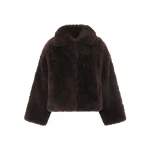 Yves Salomon Cashmere Lambskin and Merino Knit Jacket in Brown | Women | Coveti
