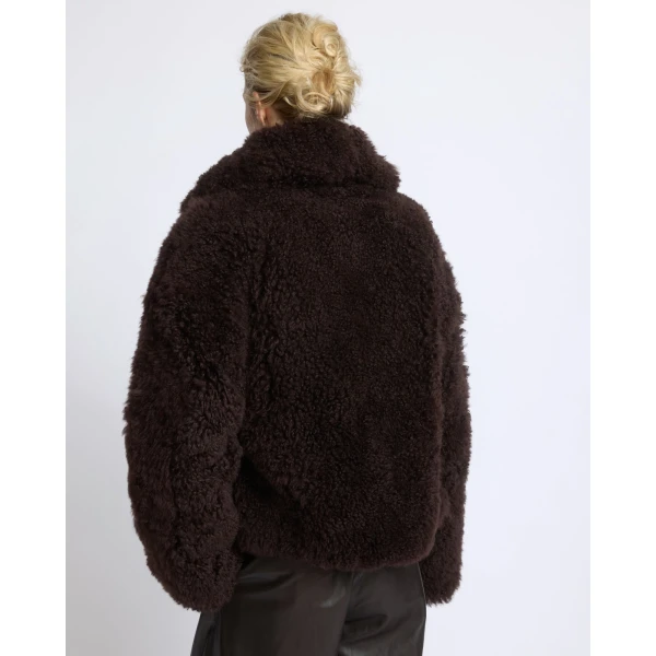 Yves Salomon Cashmere Lambskin and Merino Knit Jacket in Brown | Jackets | Coveti