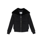 Yves Salomon Cashmere Wool Jacket with Mink Fur Collar in Black | Women | Coveti